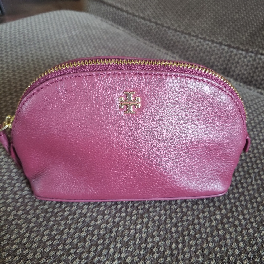 Tory Burch Burgundy Cosmetic Bag